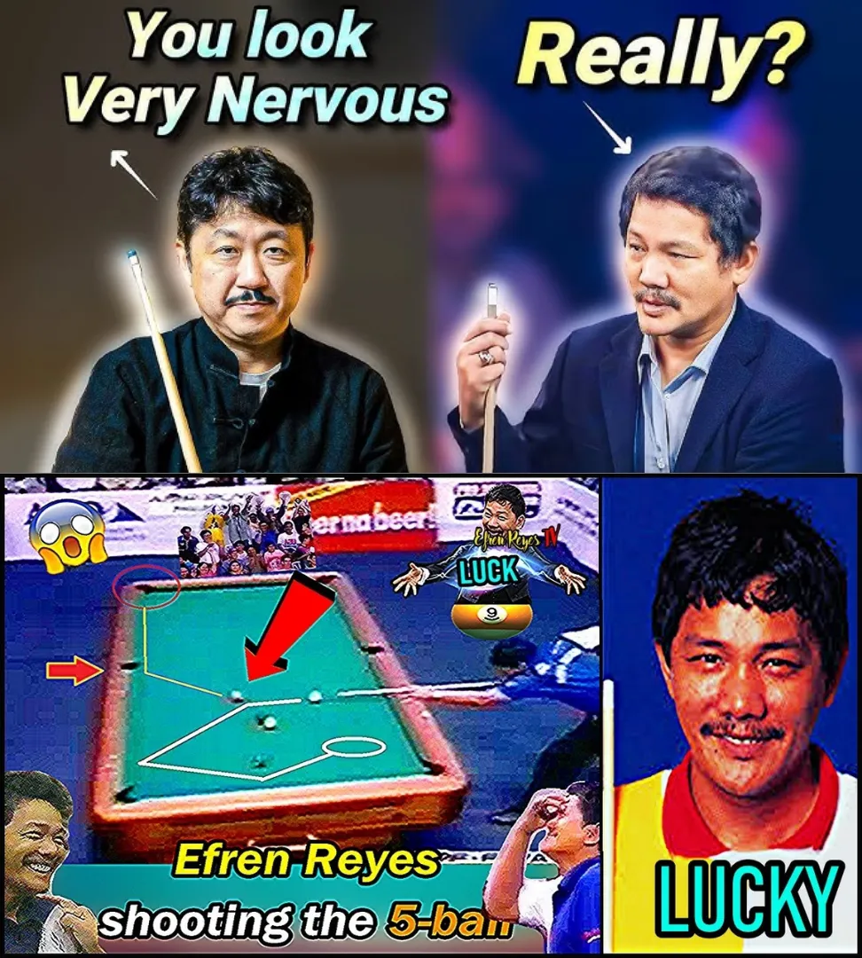 It's Funny Because Of His Expression 😱🎱 Efren Reyes Pretending To Be Worried? Luck Or Deliberate Strategy To Make Opponent Collapse!