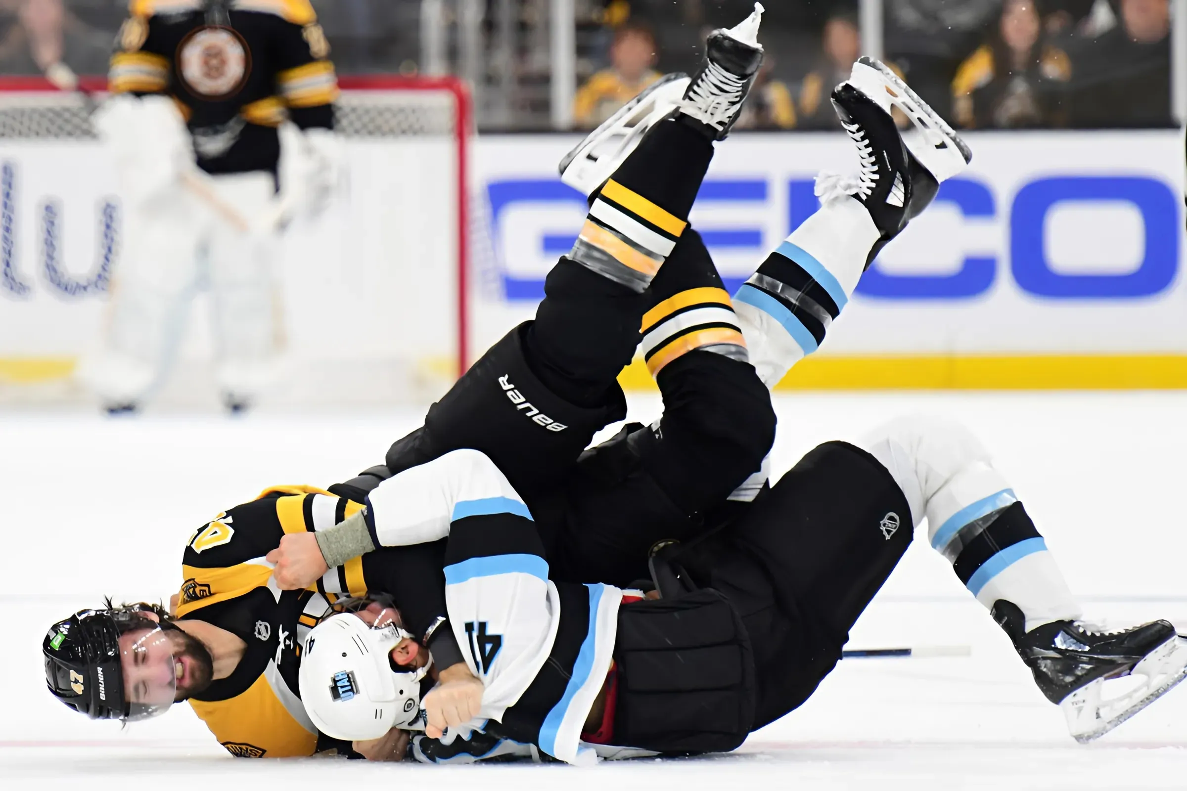 Bruins Enforcer Beats Up Utah Defender