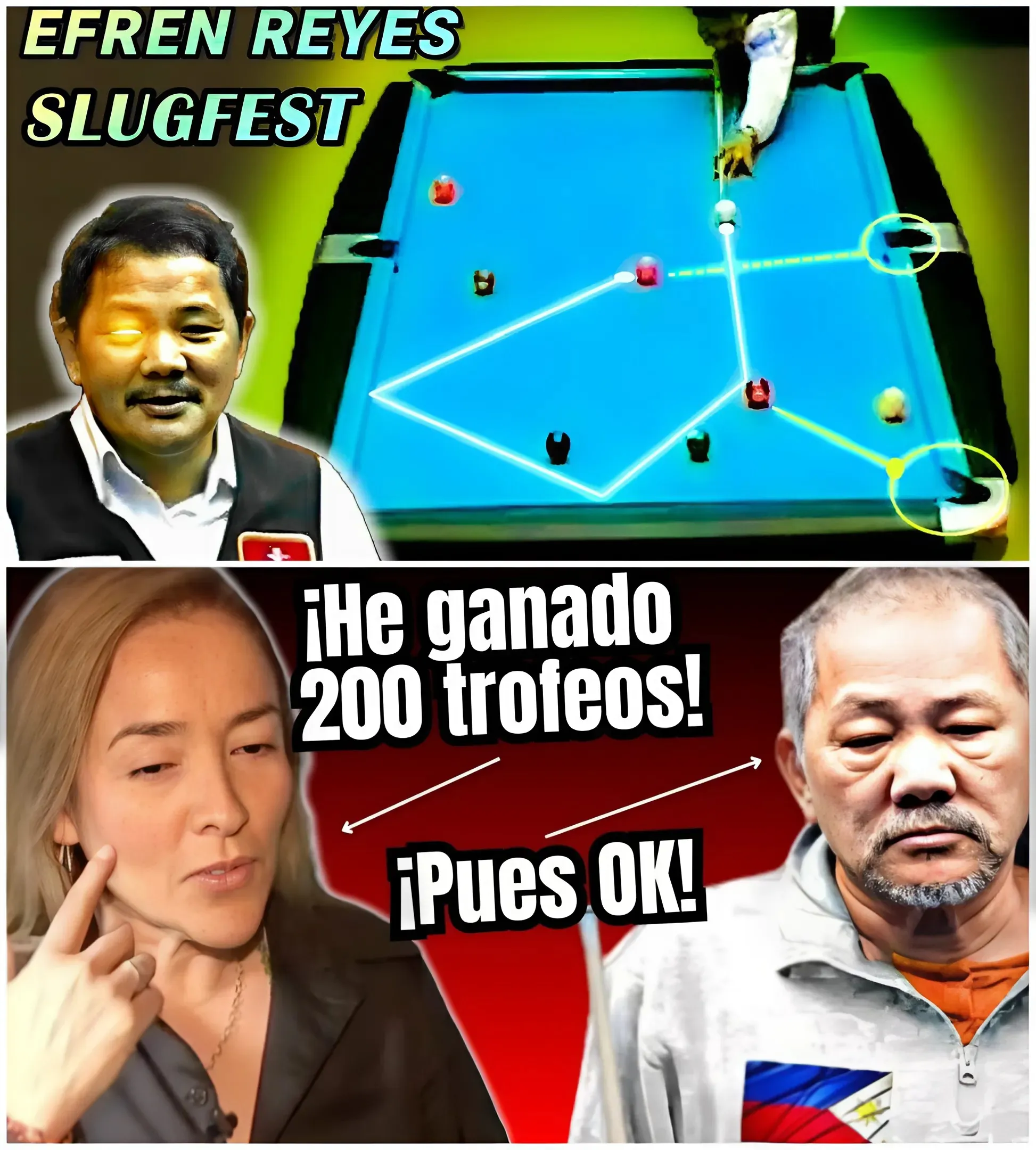 Female Billiards Player Confidently Thought She Could "Overwhelm" 64-Year-Old Efren Reyes – Unbelievable Ending!