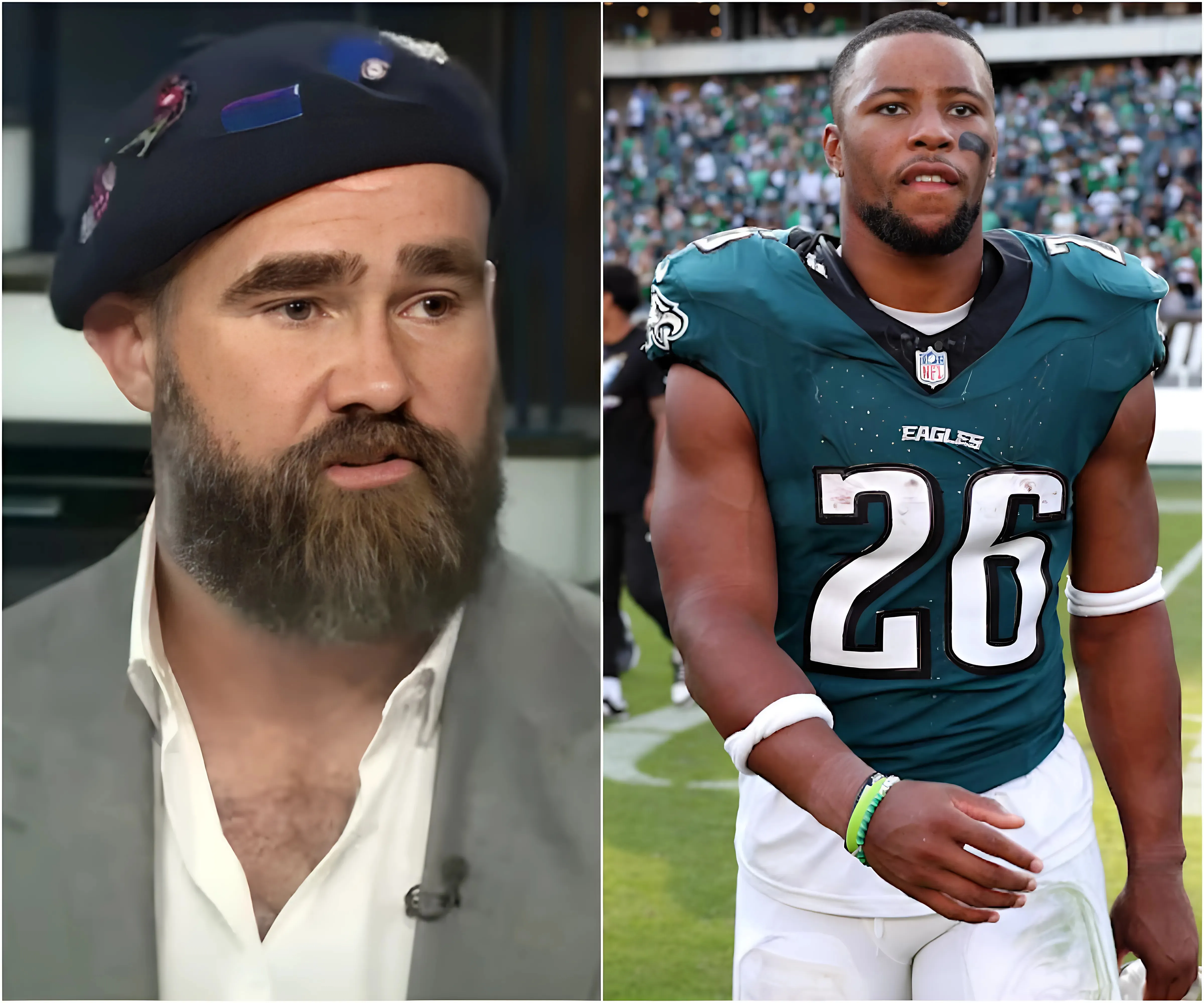 Eagles legend Jason Kelce stirs controversy with a bold statement about Saquon Barkley, setting the NFL abuzz ! - suong