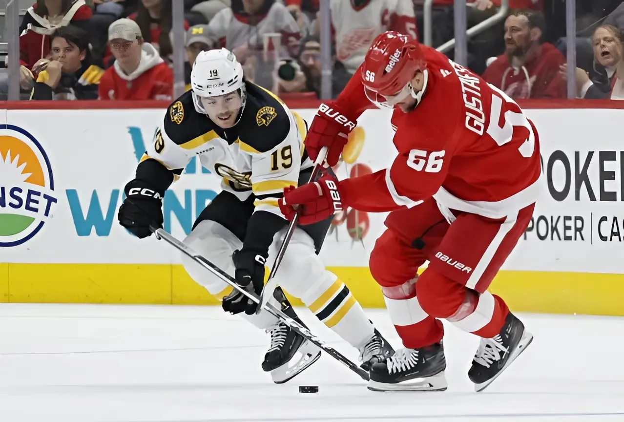 Brad Marchand’s 3rd-period goal lifts the Bruins to a 2-1 win over the Red Wings