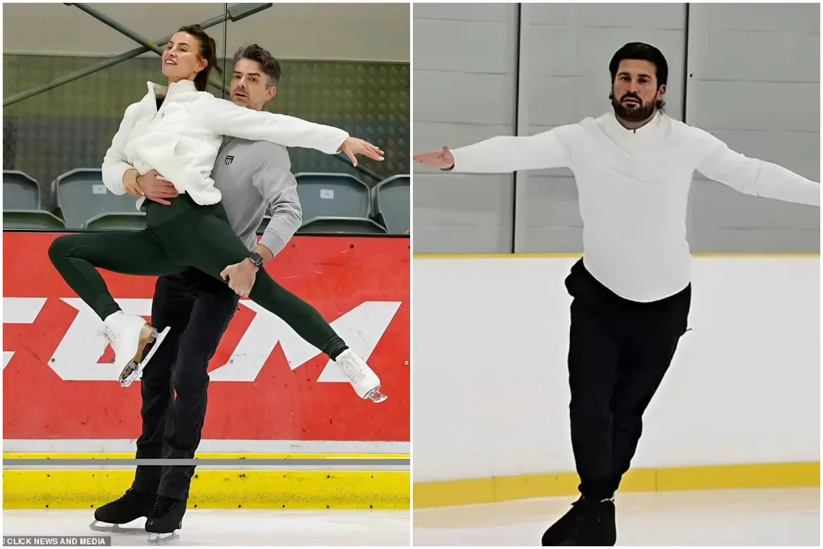 Ferne McCann shows off her impressive skating skills as Dan Edgar practises daring lifts during gruelling Dancing On Ice training ngocc