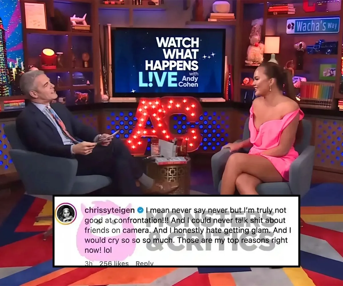 Chrissy Teigen responds to Andy Cohen and Kyle Richards’ pleas for her to join RHOBH