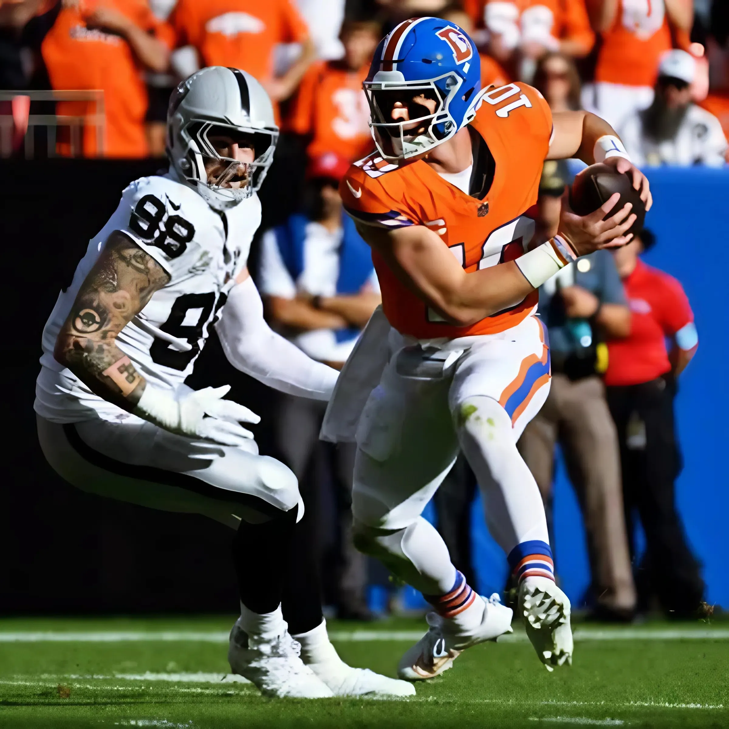 Bo Nix Made Maxx Crosby Look Silly With Nasty Juke in Broncos-Raiders Game