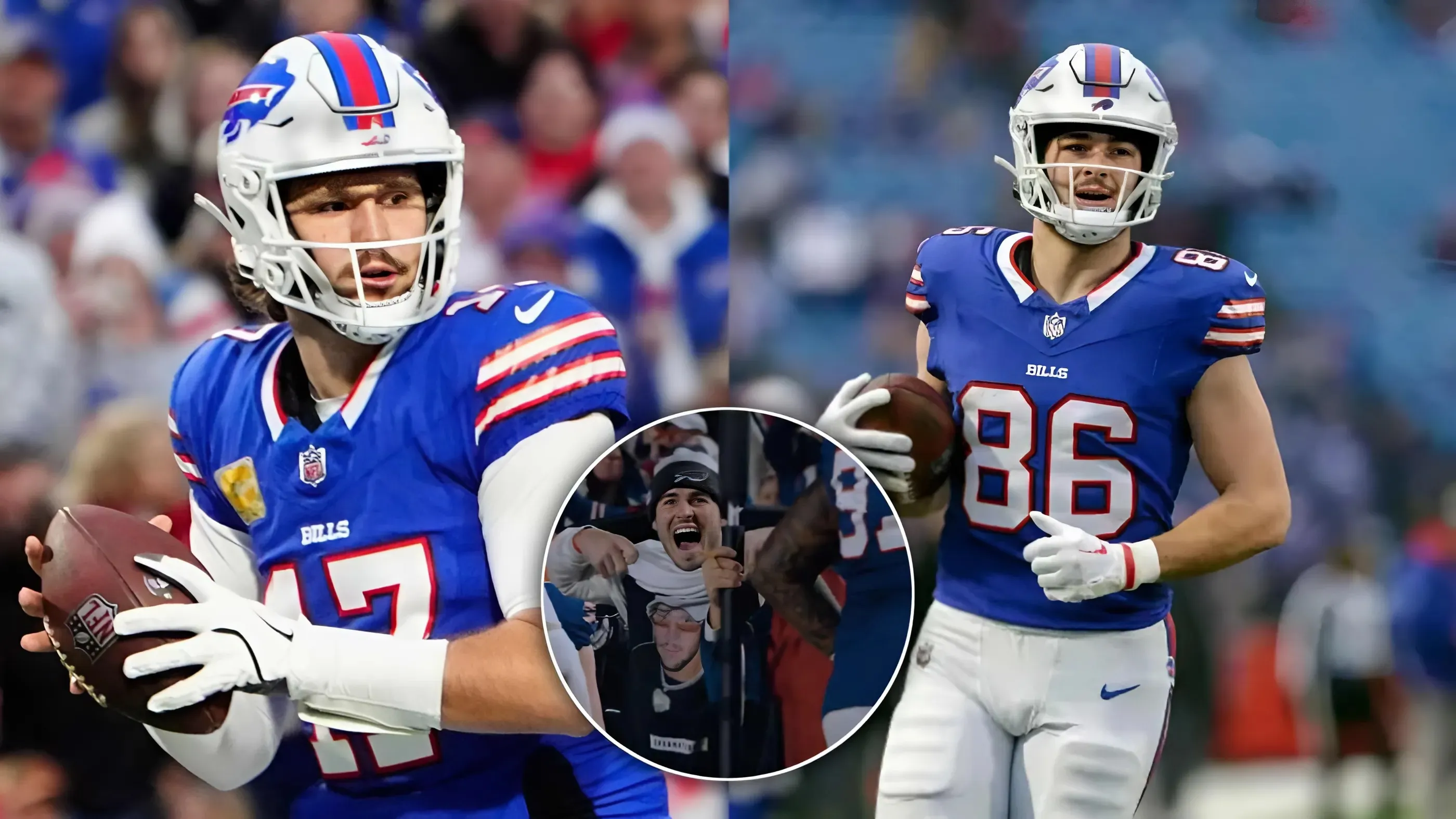 (Video) Dalton Kincaid, who is injured, cheered for Josh Allen during Chiefs game by sporting his t-shirt under hoodie