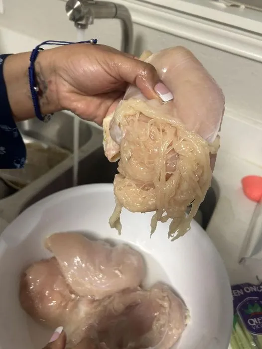 Woman shares a photo of chicken breast which was ‘spaghettified’