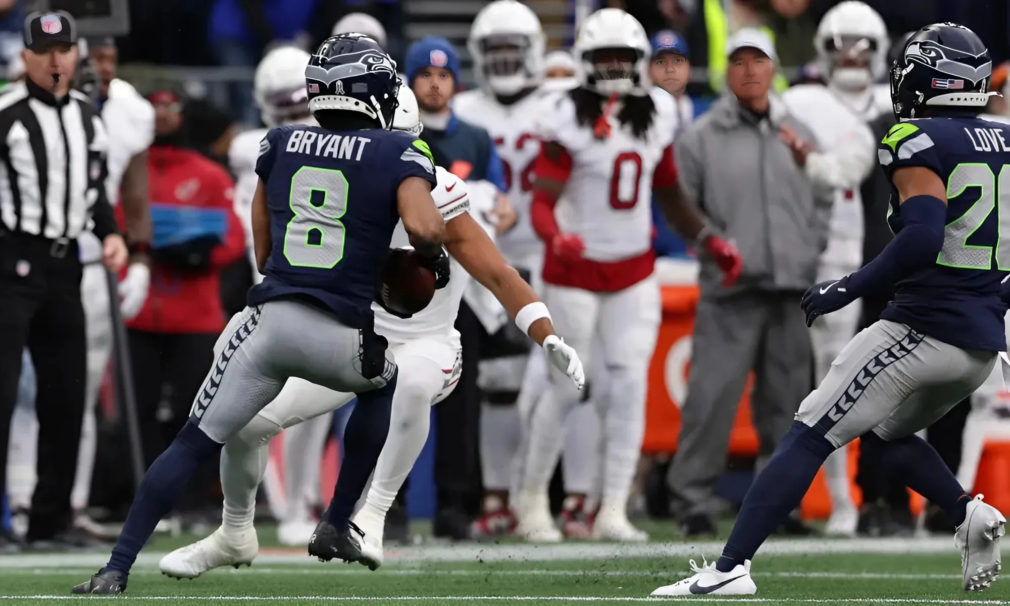 Coby Bryant has a message for Marshawn Lynch after his pick-6 celebration