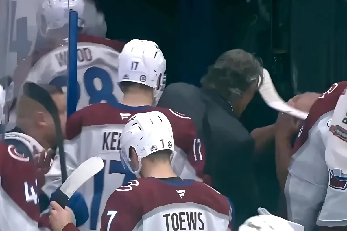 Avalanche Coach Hit In Face as Frustrated Players Smashed Sticks in Loss to Lightning