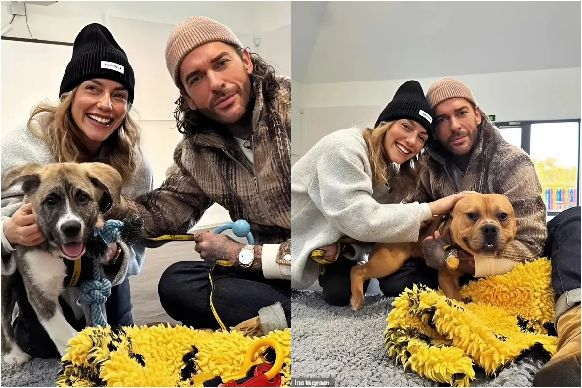 Strictly's Pete Wicks cosies up to dance partner Jowita Pryzstal as he takes her to meet puppies at a dogs home during 'beautiful' morning together liennhi