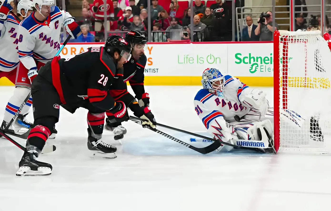 Rangers can’t hold 3rd-period lead against Hurricanes, lose 4th in row