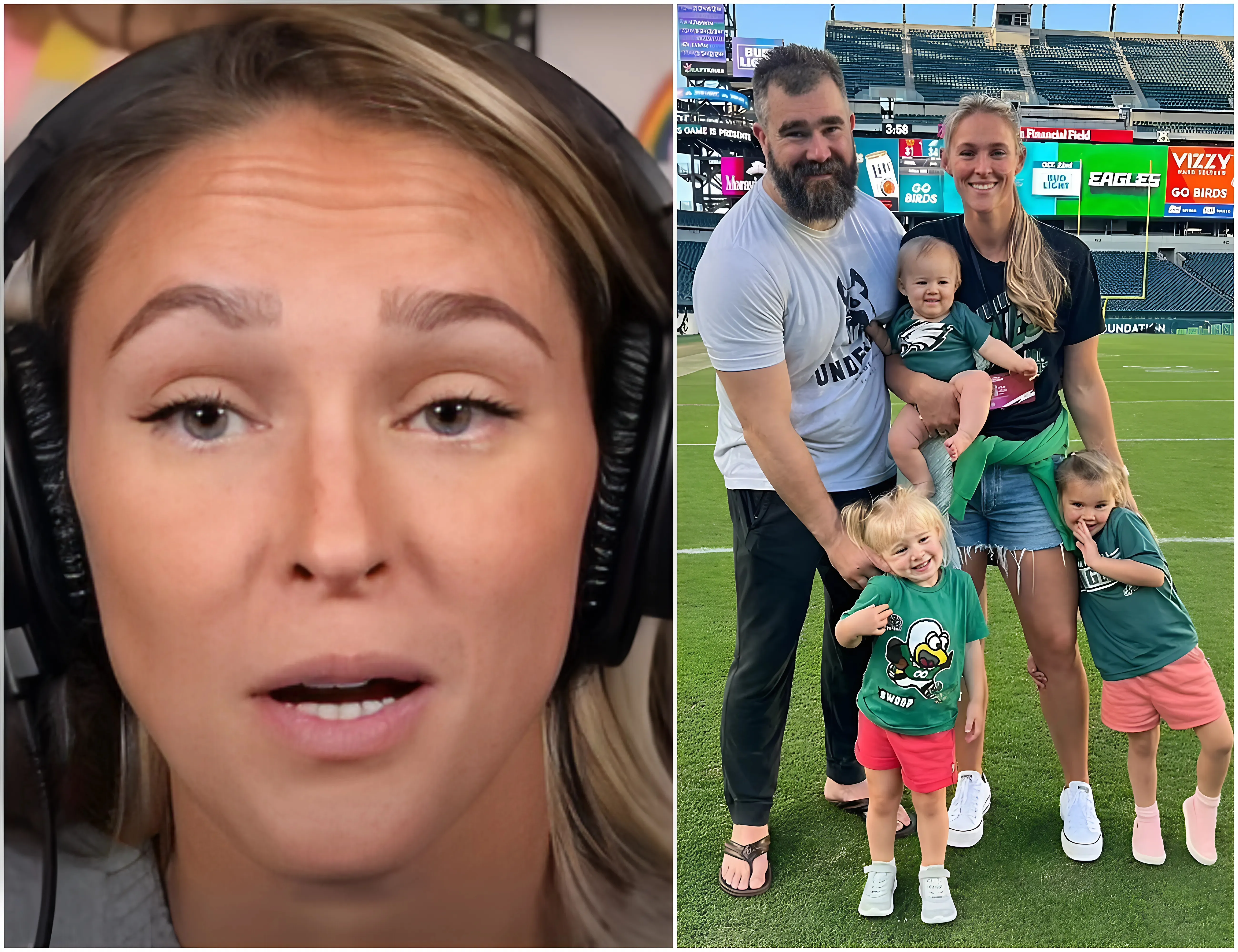 Kylie Kelce makes shock admission about her and Jason's parenting in trailer for new podcast - suong