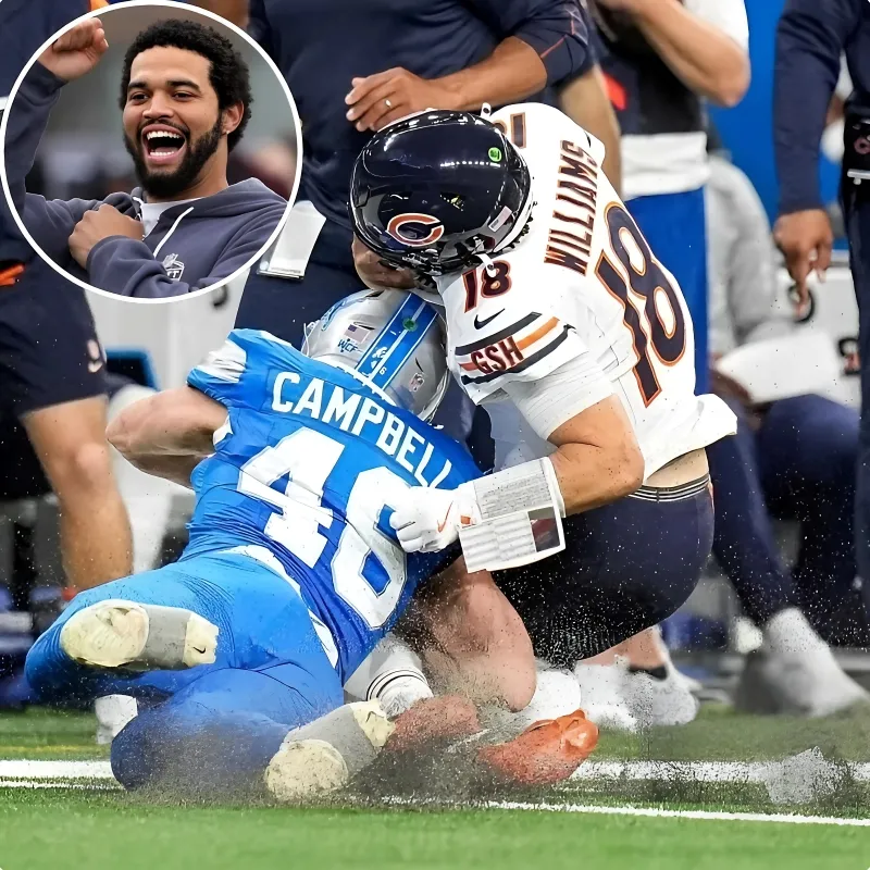 Caleb Williams 'Didn't Appreciate' Tackle From Lions Linebacker Jack Campbell