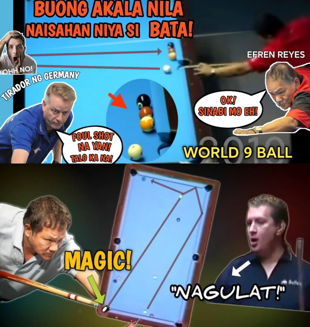 Thought he had outwitted Efren 'Bata' Reyes – German player uses fever to counter Bata's surprise counter-attack!