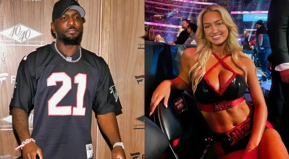 PHOTO: Former NFL Star Dez Bryant Got Up Close And Personal With Viral Ring Girl Sydney Thomas At The Mike Tyson-Jake Paul Fight