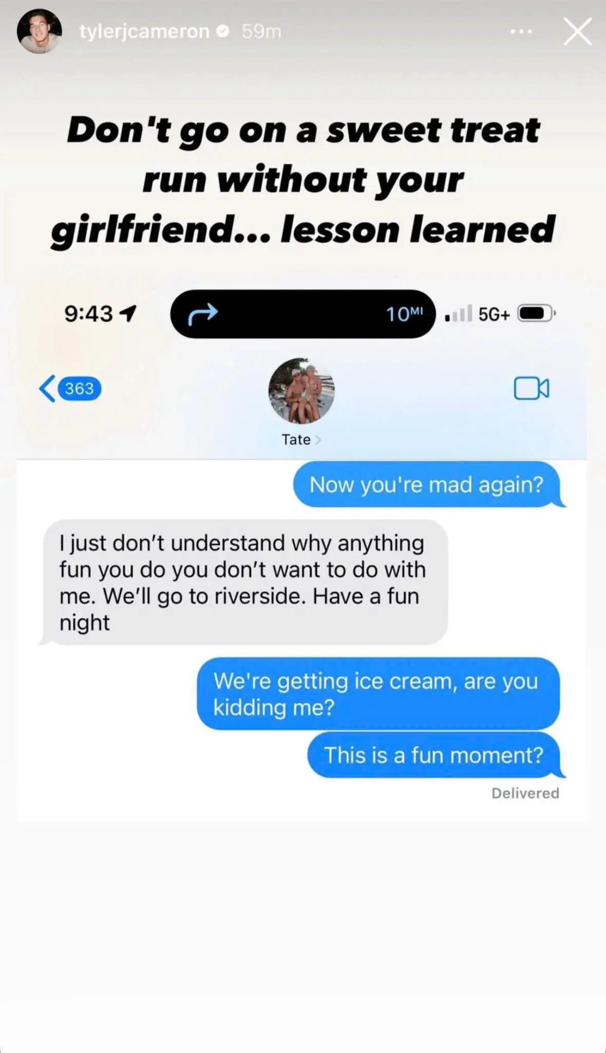 Tyler Cameron called out for posting awkward text fight with girlfriend Tate Madden: ‘So disrespectful’