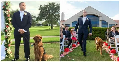 DG. Wounded veteran gets his service dog to be the best man at his wedding