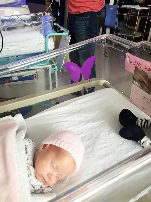 F. If you see a purple butterfly sticker near a newborn, you need to know what it means