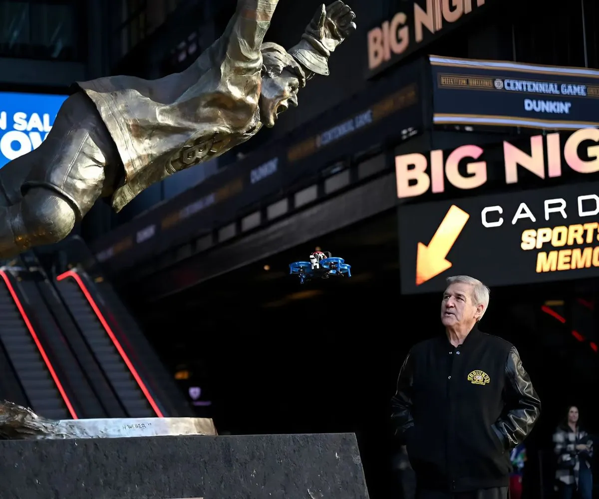 A Centennial Soaring Celebration: 8 Drones, Bobby Orr, and 100 Years of Bruins Glory