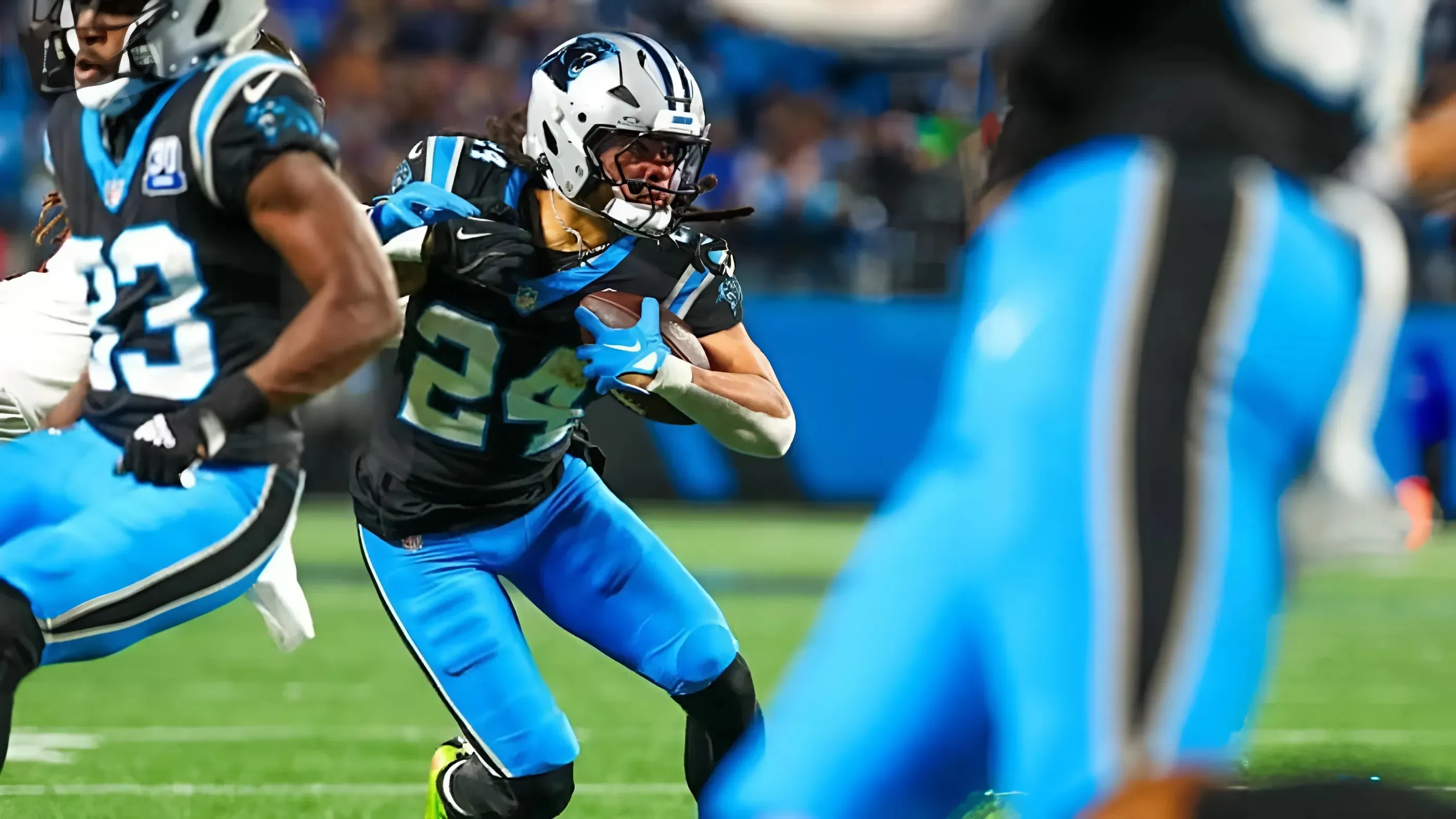 Panthers rookie Jonathon Brooks earns 'angry runs' nod in just his second NFL game