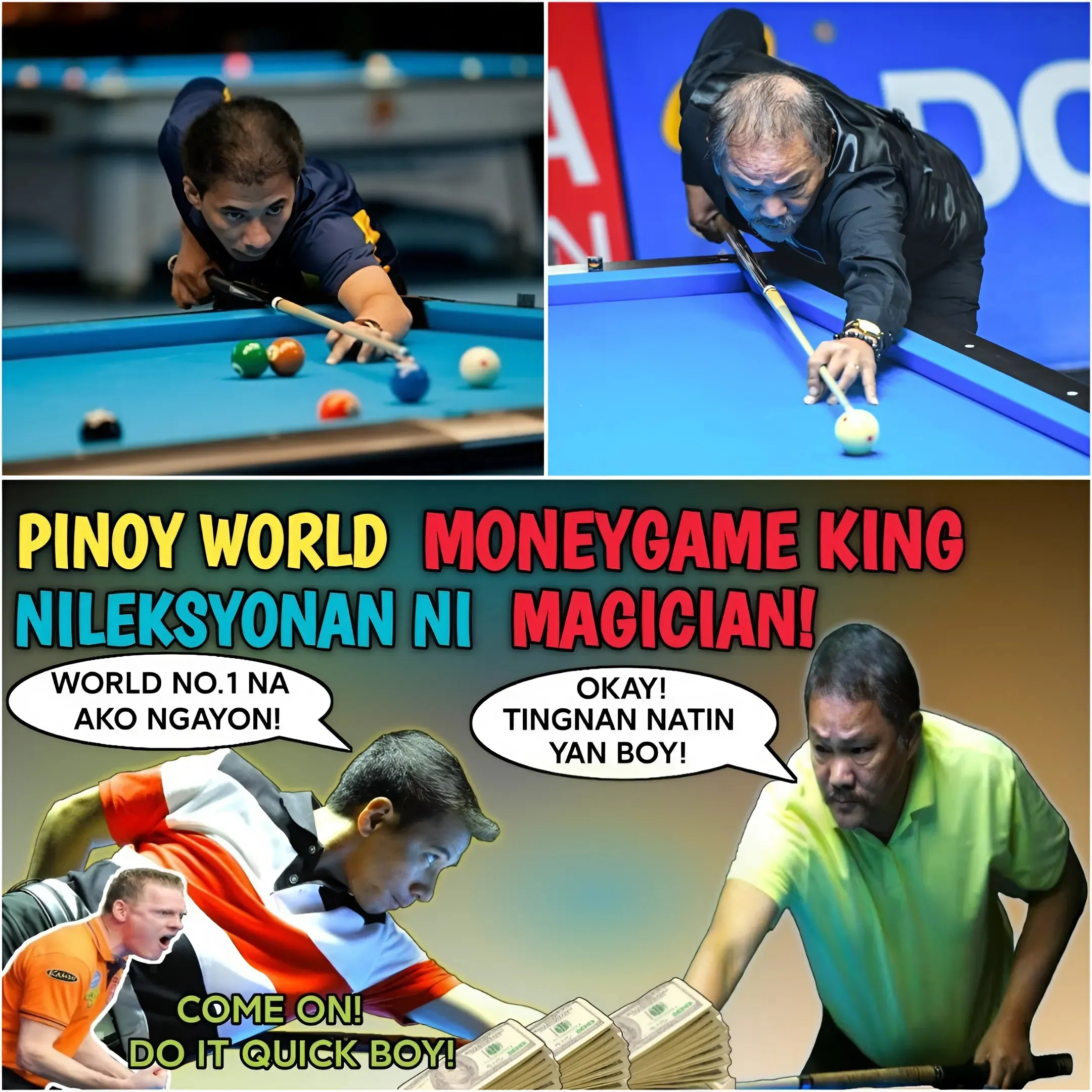 Wizard Efren Bata Reyes Teaches a Valuable Lesson to the King of Philippine Currency Billiards!