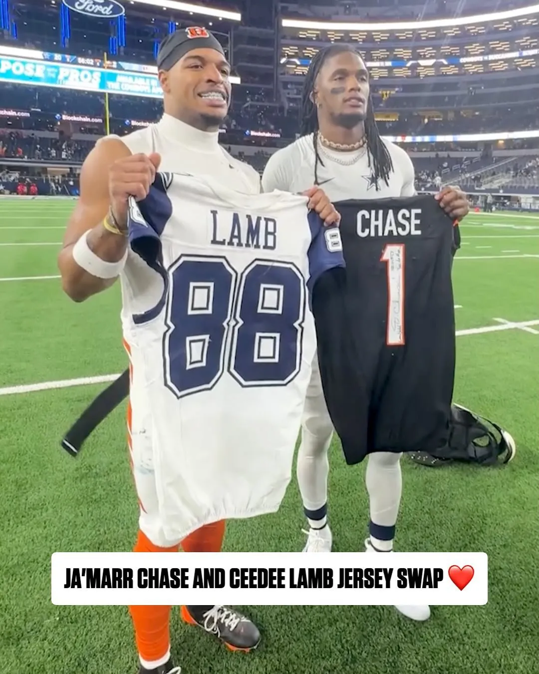 Jersey Swap Moment Between Ja'Marr Chase, CeeDee Lamb Captures Attention