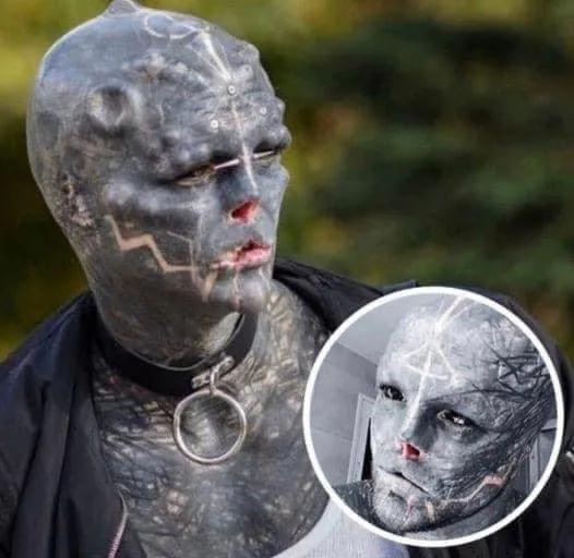 9. Tattooed "Black Alien" Can’t Find Job Due To His Looks, Here’s What He Looked Like Before S2