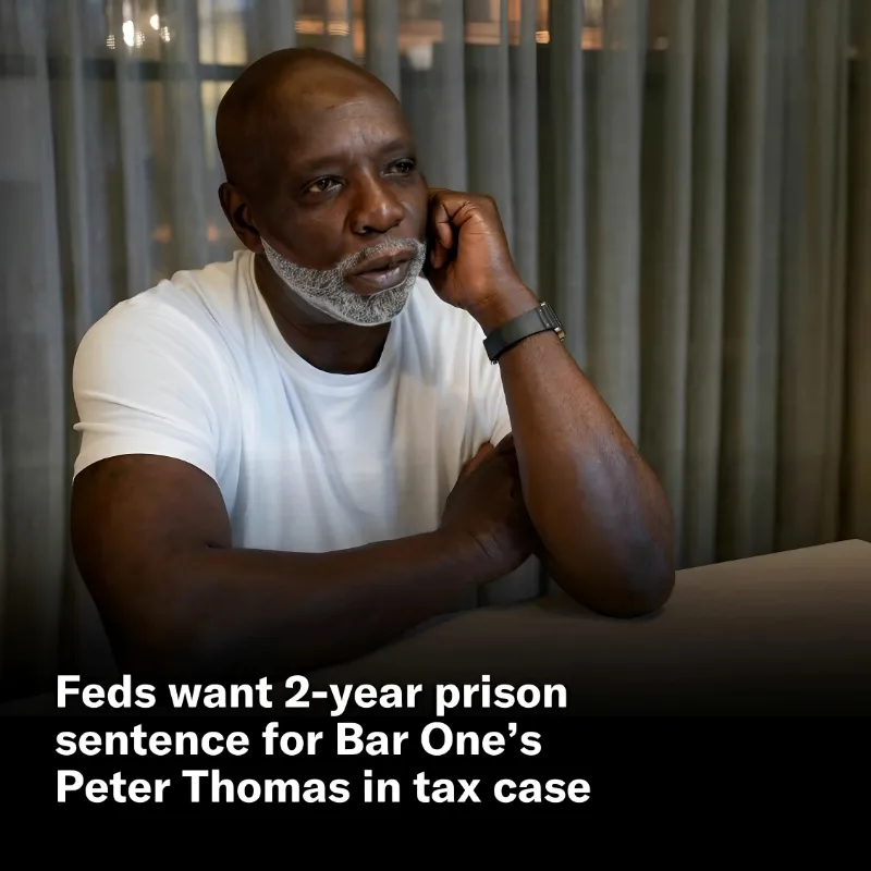 Feds want 2-year prison sentence for Bar One’s Peter Thomas in tax case