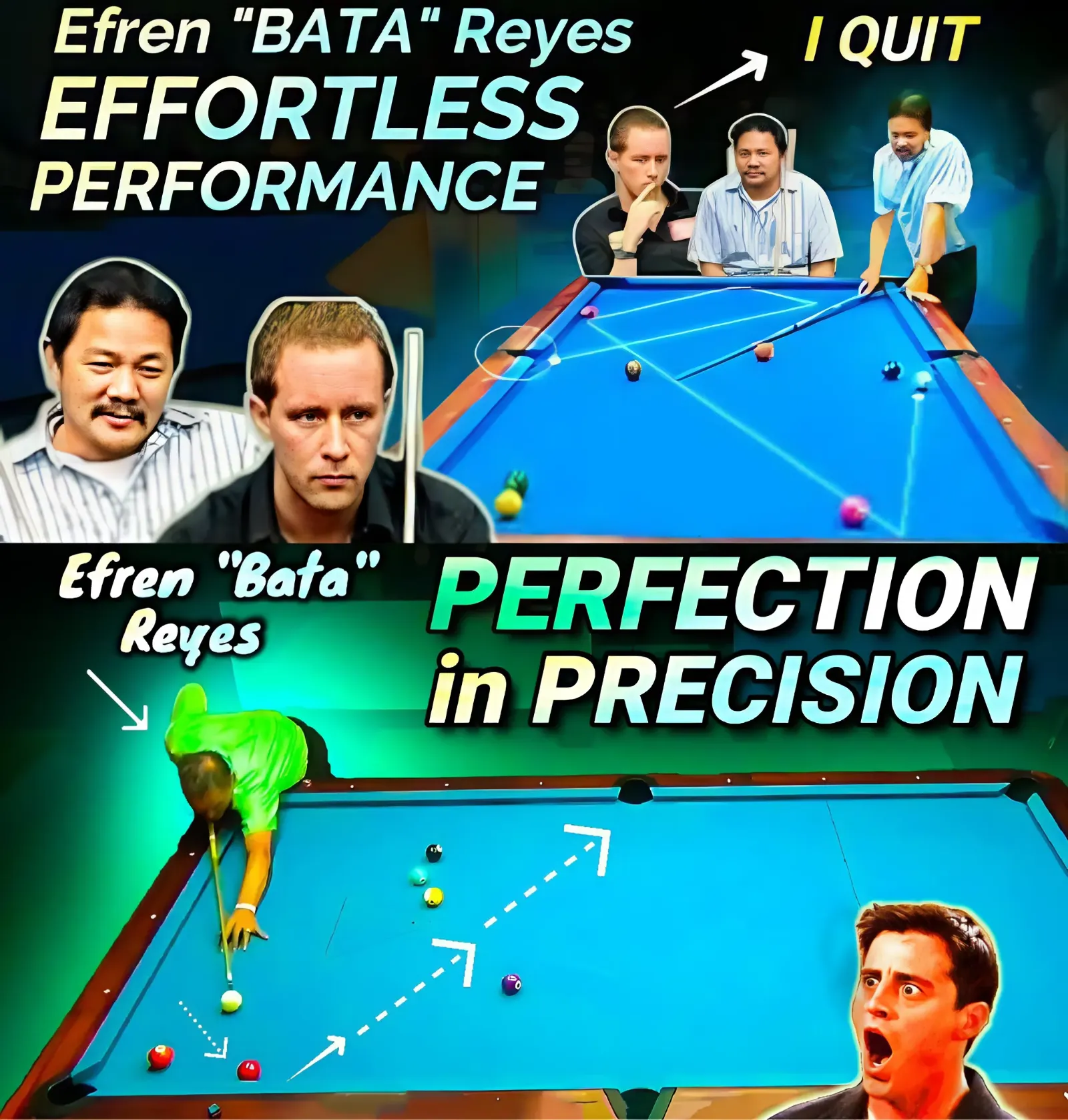 Witness the Ultimate Talent: Efren Reyes Demonstrates the Art of Billiards with Absolute Perfection!