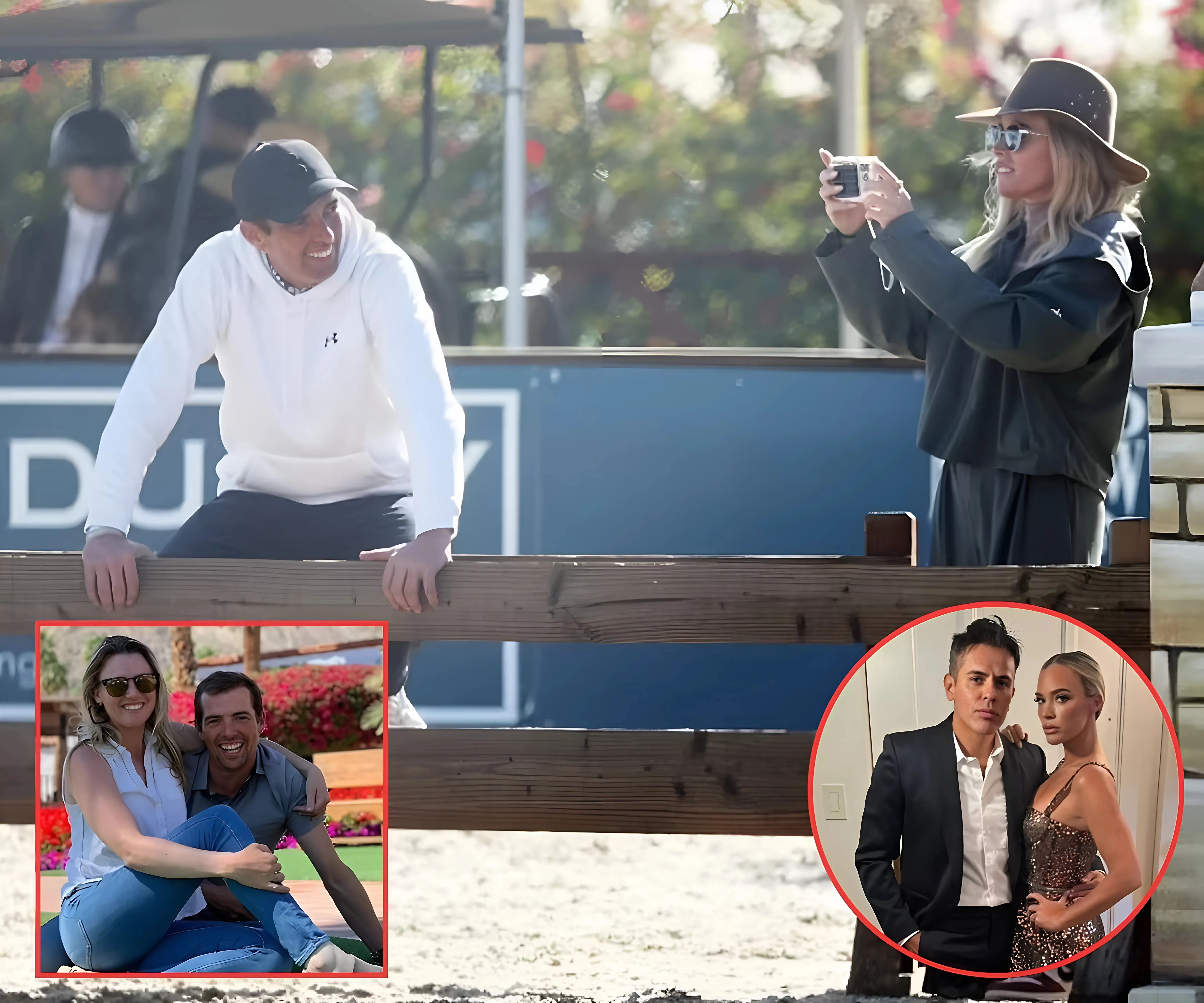 Teddi Mellencamp pictured with her horse trainer amid affair scandal as they attend her daughter Slate's, 12, equestrian competition - suong