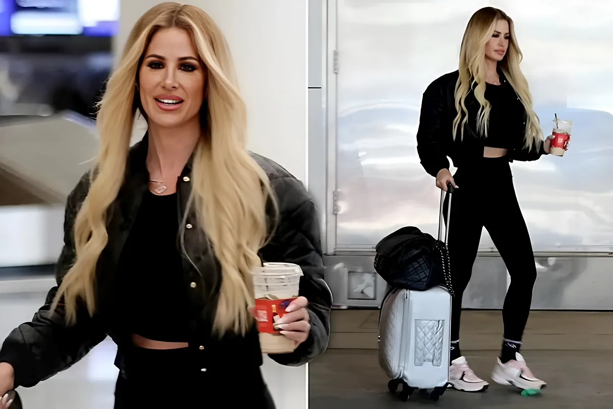 Kim Zolciak makes her first appearance with a baby bump at the airport following the police intervention and escalating tensions with Kroy Biermann