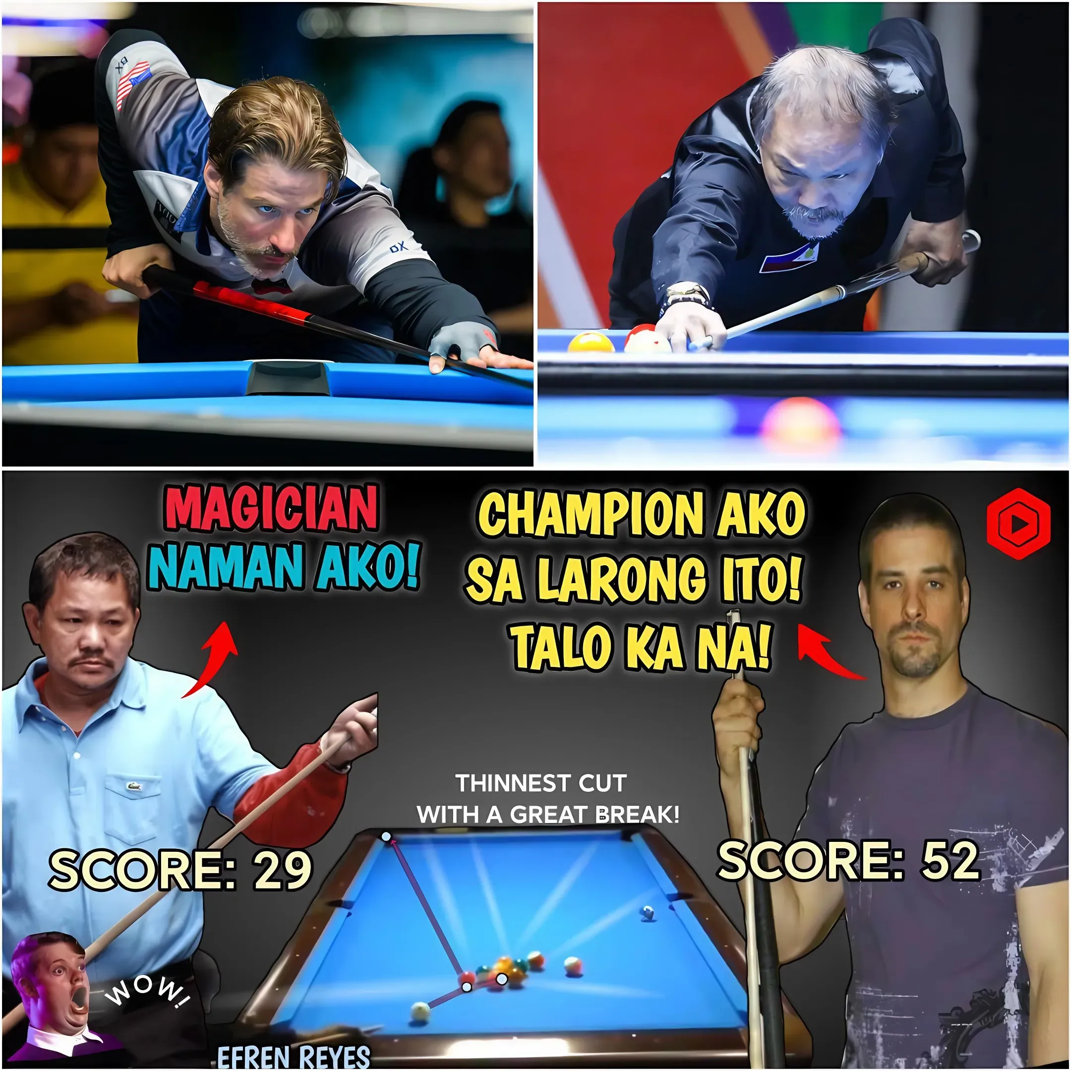🔥 Amazing Comeback: 64-Year-Old Legend Efren Reyes Faces Off With American Straight Pool Champion, Unexpectedly Explodes With 101 Points! 🚀