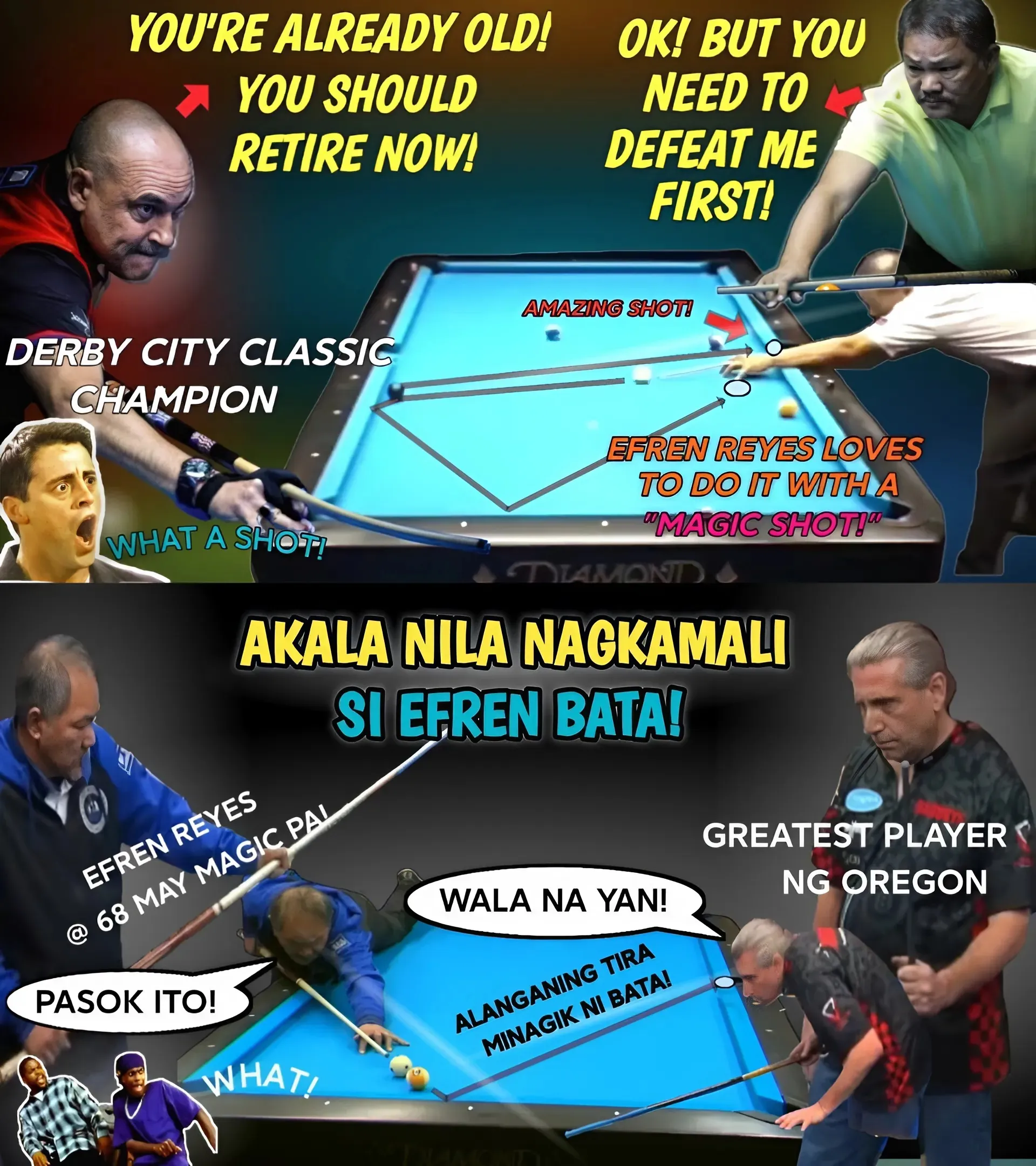 Miracle Shot: Efren Bata Shocks With 'Minagic' Shot That Leaves Oregon Legend Unbelievable!