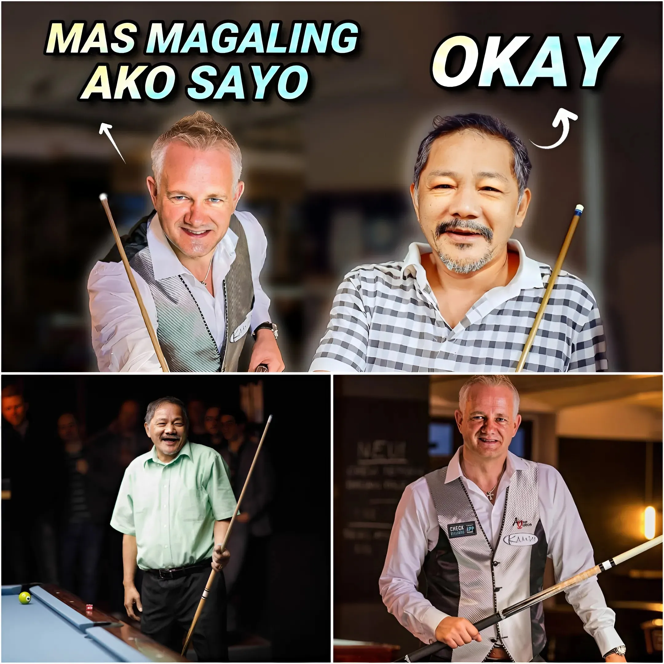 Shocking Confrontation: Asian Billiards Legend Efren BATA Reyes Meets German Trick Shot Master - Foreigner Confidently Claims He Is Superior to Reyes!