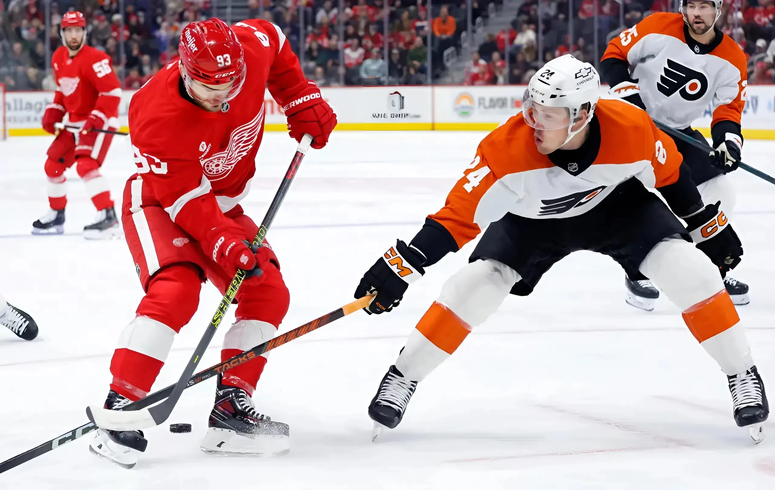 Kane scores go-ahead goal as Red Wings down Flyers, 6-4