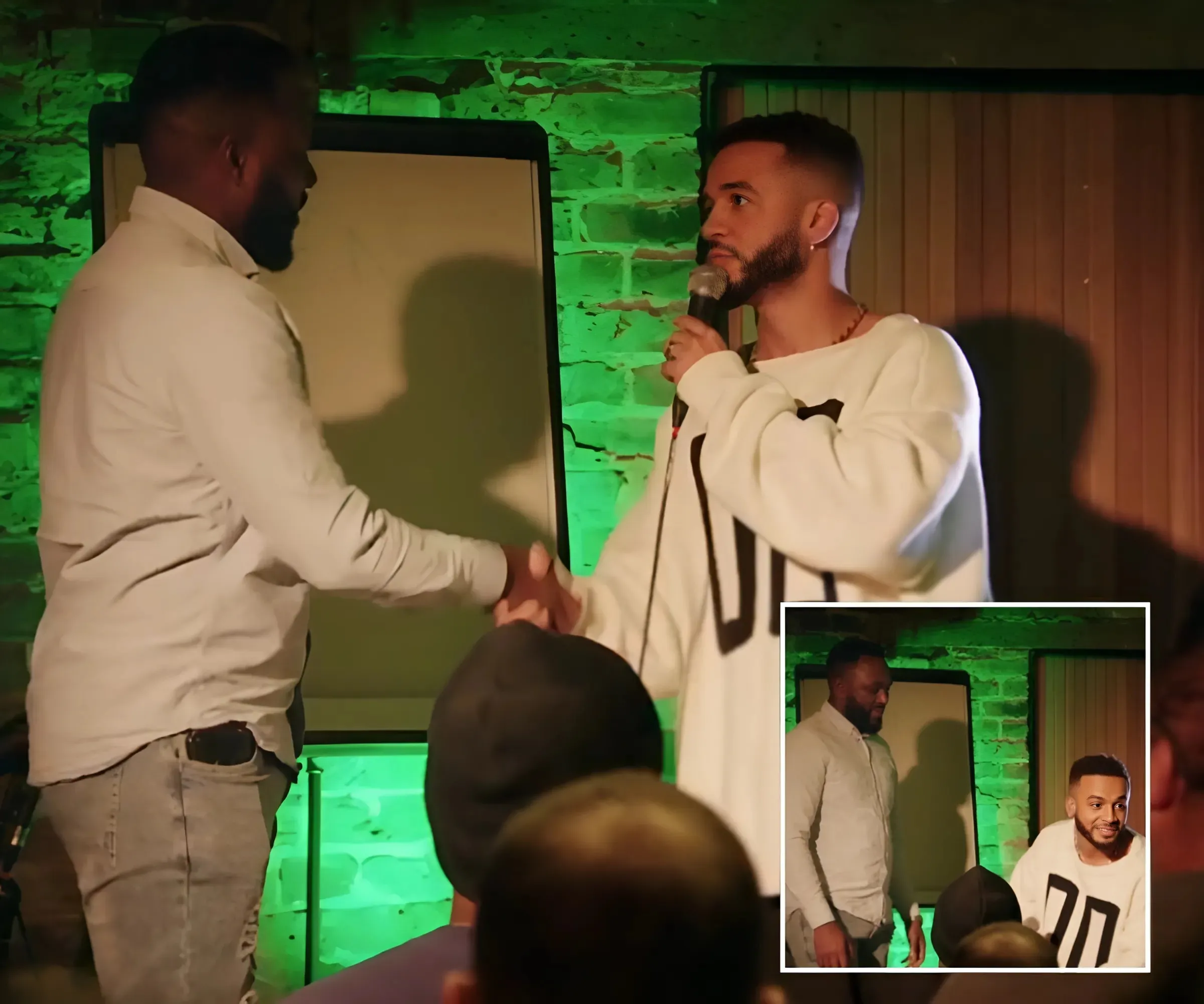 Watch shock moment JLS star Aston Merrygold drops to his knees and offer to suck a man’s TOES in stomach-churning video - suong