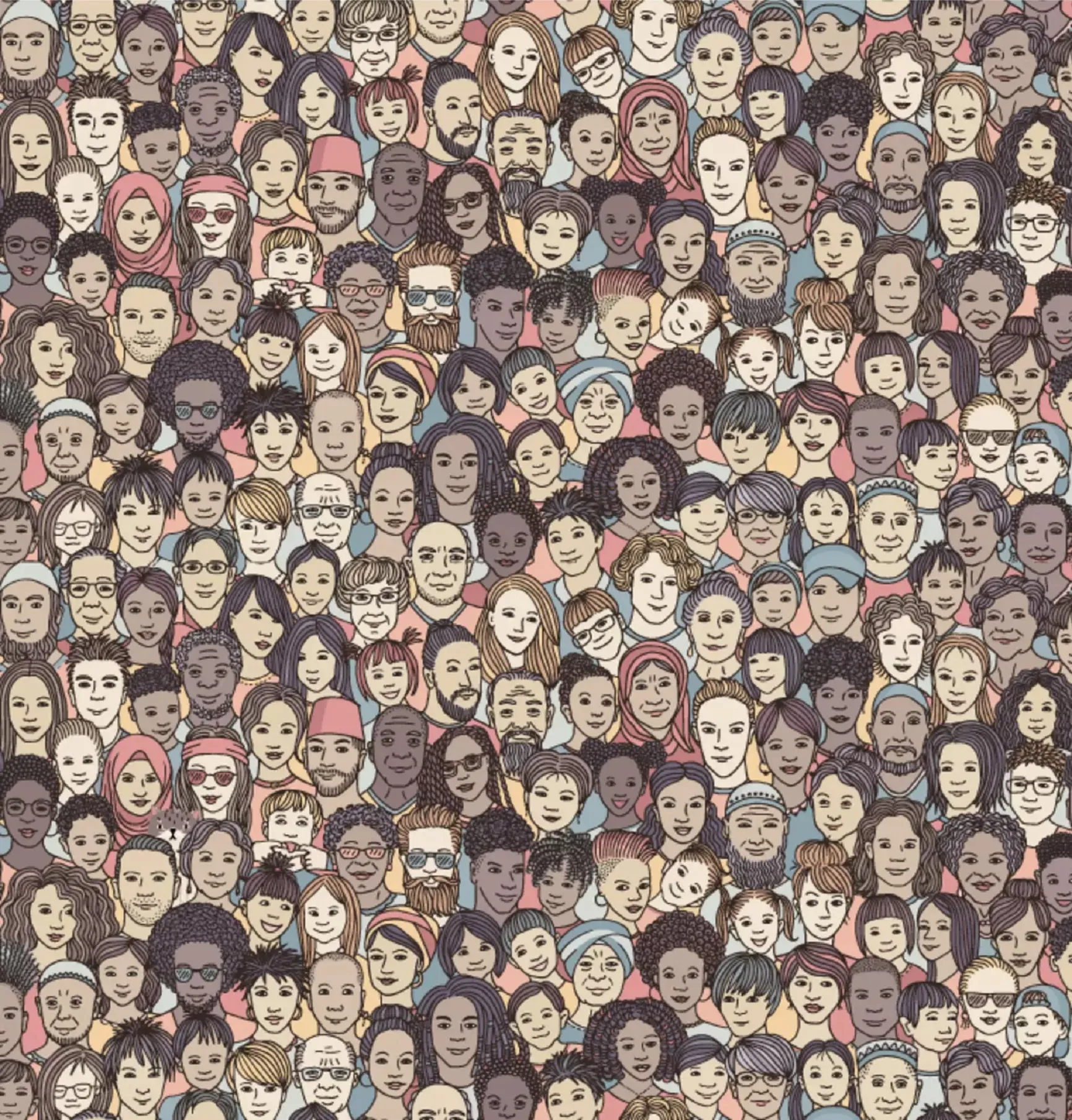 9. Can you find the hidden cat among people in this image?