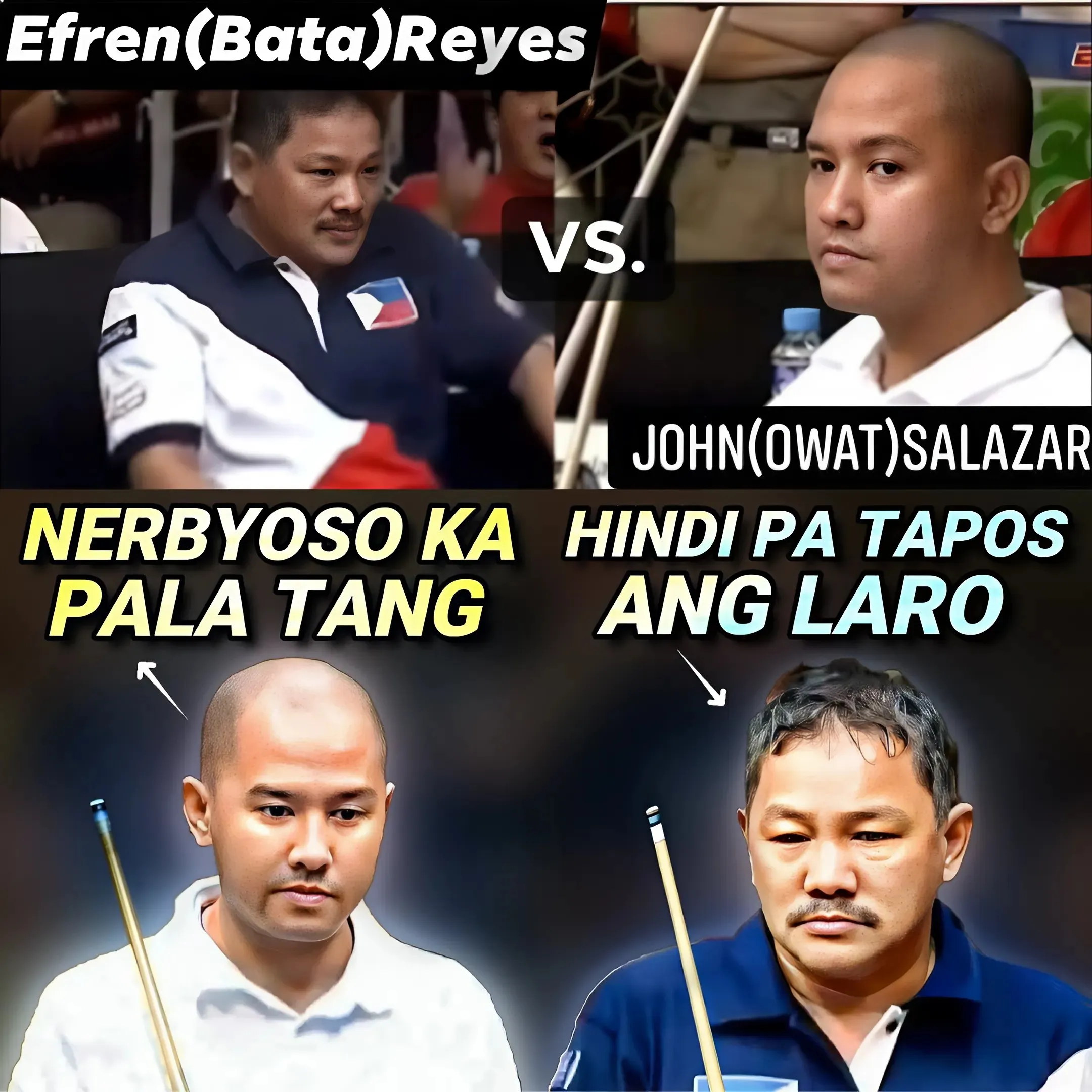 Efren BATA Reyes is 68-years old here, and he faces a Filipino slingshot player who is younger than him. This pool match is so good, it's a 10-ball game!