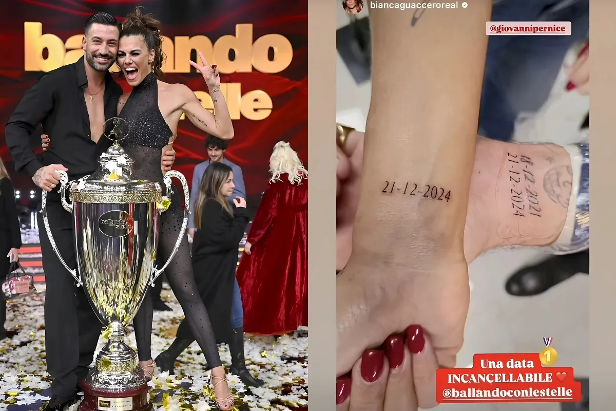 Giovanni Pernice, 34, gets a matching tattoo with new girlfriend Bianca Guaccero, 43, after vowing to marry her following their epic win on Italian Strictly Come Dancing liennhi