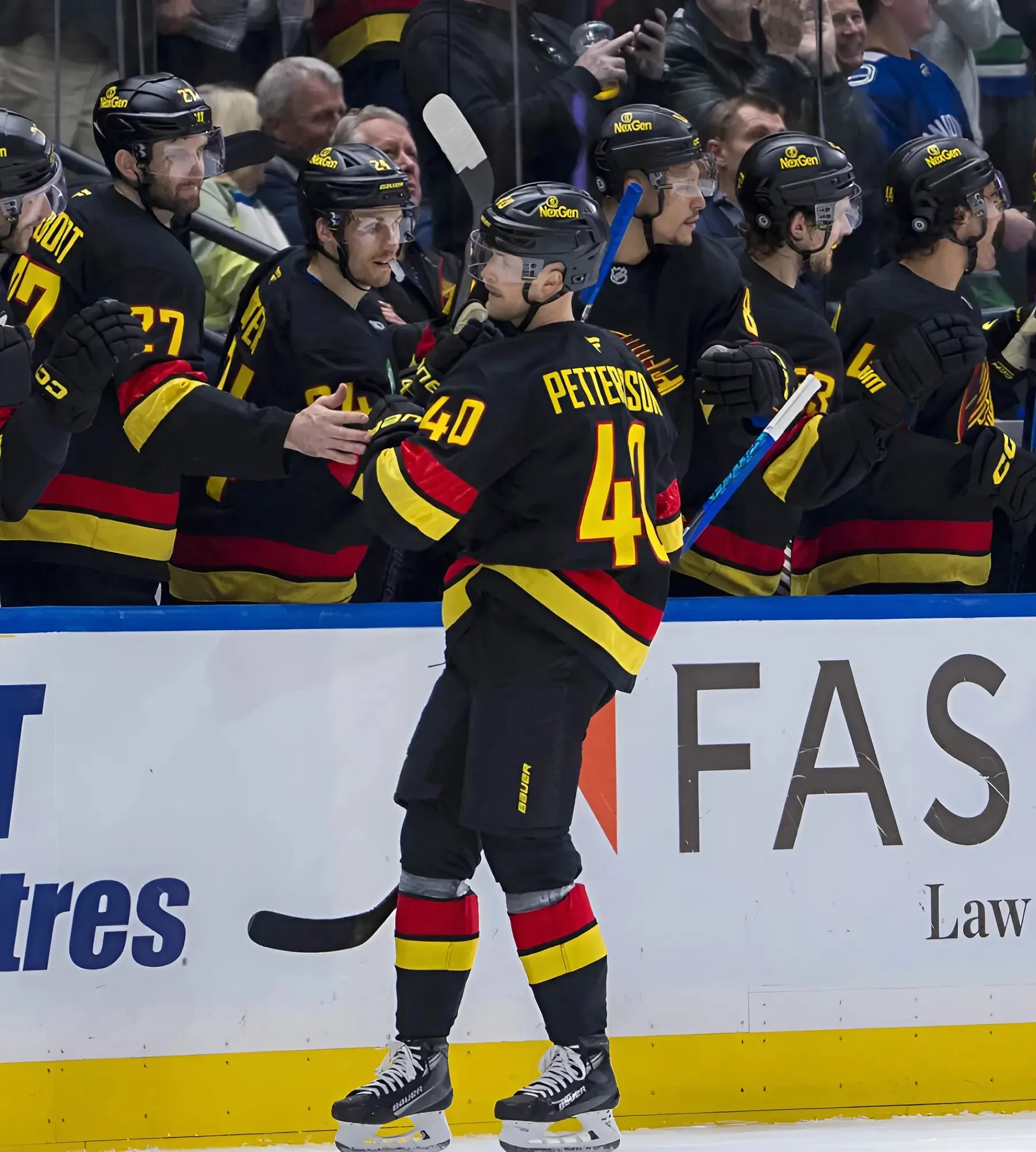 Pettersson scores twice but exits in third period of Canucks’ win vs. Sharks