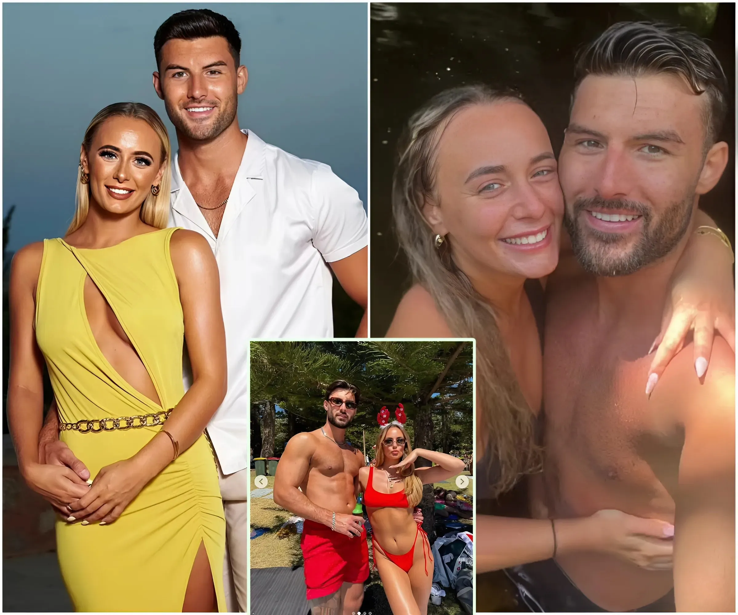 Love Island's Millie Court puts on a racy display in a red bikini as she celebrates Christmas Day in Sydney with her boyfriend Liam Reardon - suong