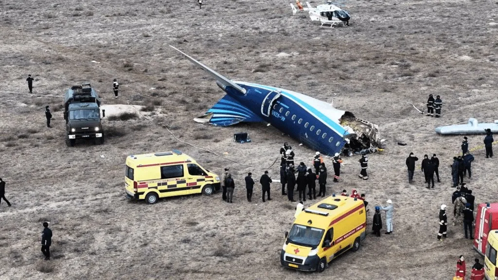 9. Horrific Azerbaijan Airlines Plane Crash in Kazakhstan on Christmas Day