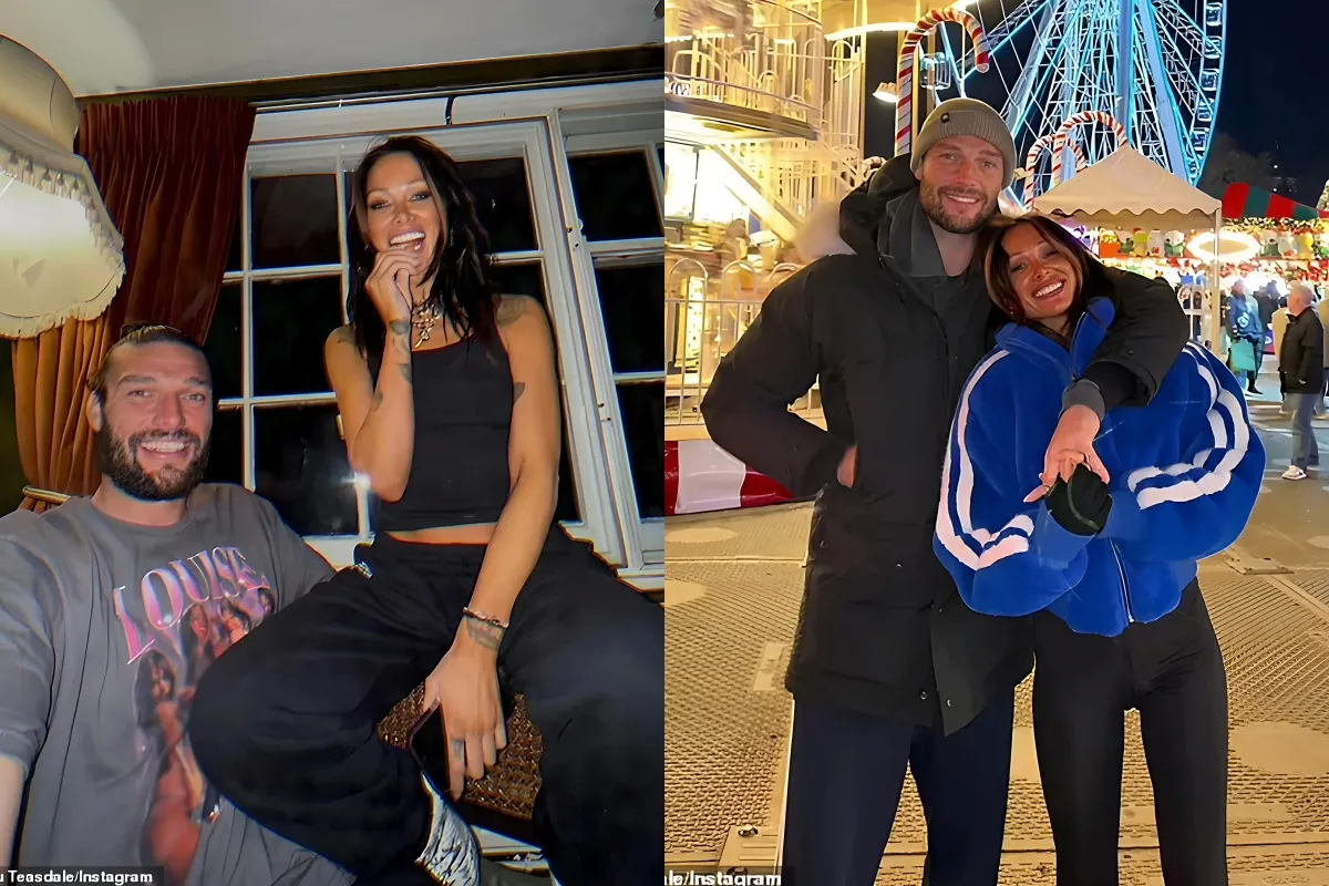 Andy Carroll spends his first Christmas with new girlfriend Lou Teasdale as couple pose for a plethora of loved-up snaps liennhi