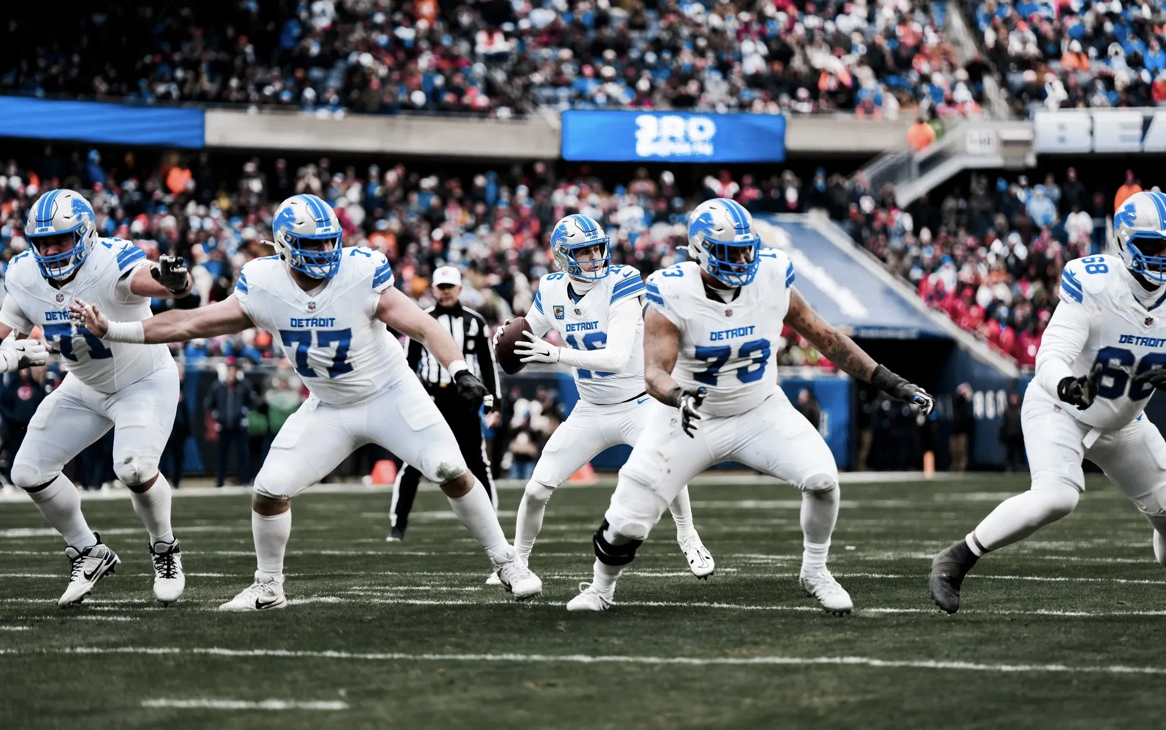 Lions’ Jared Goff buys his offensive line beefy Christmas presents