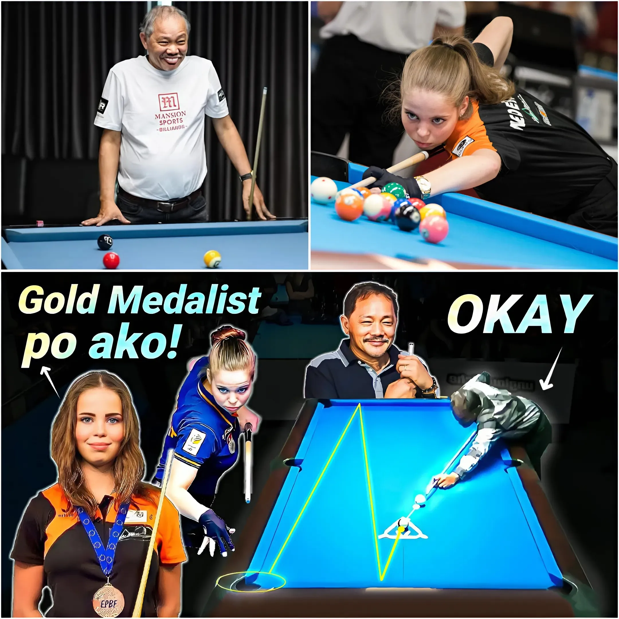 An unexpected moment on the pool table when Miss Beautiful faced the legend Efren Reyes. The dramatic shot left everyone unable to take their eyes off!