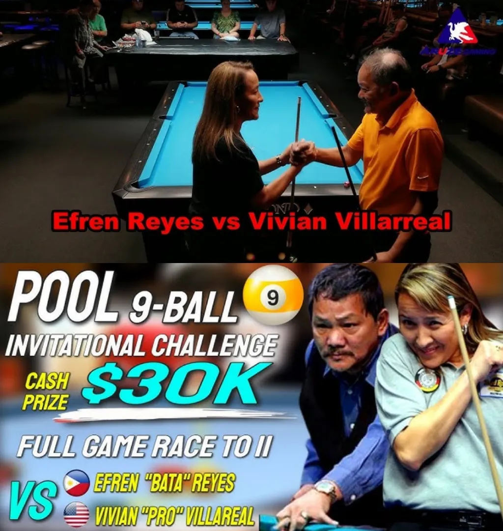 Wizard Efren Reyes Overwhelms Billiards Master Vivian Villareal In Epic Battle!
