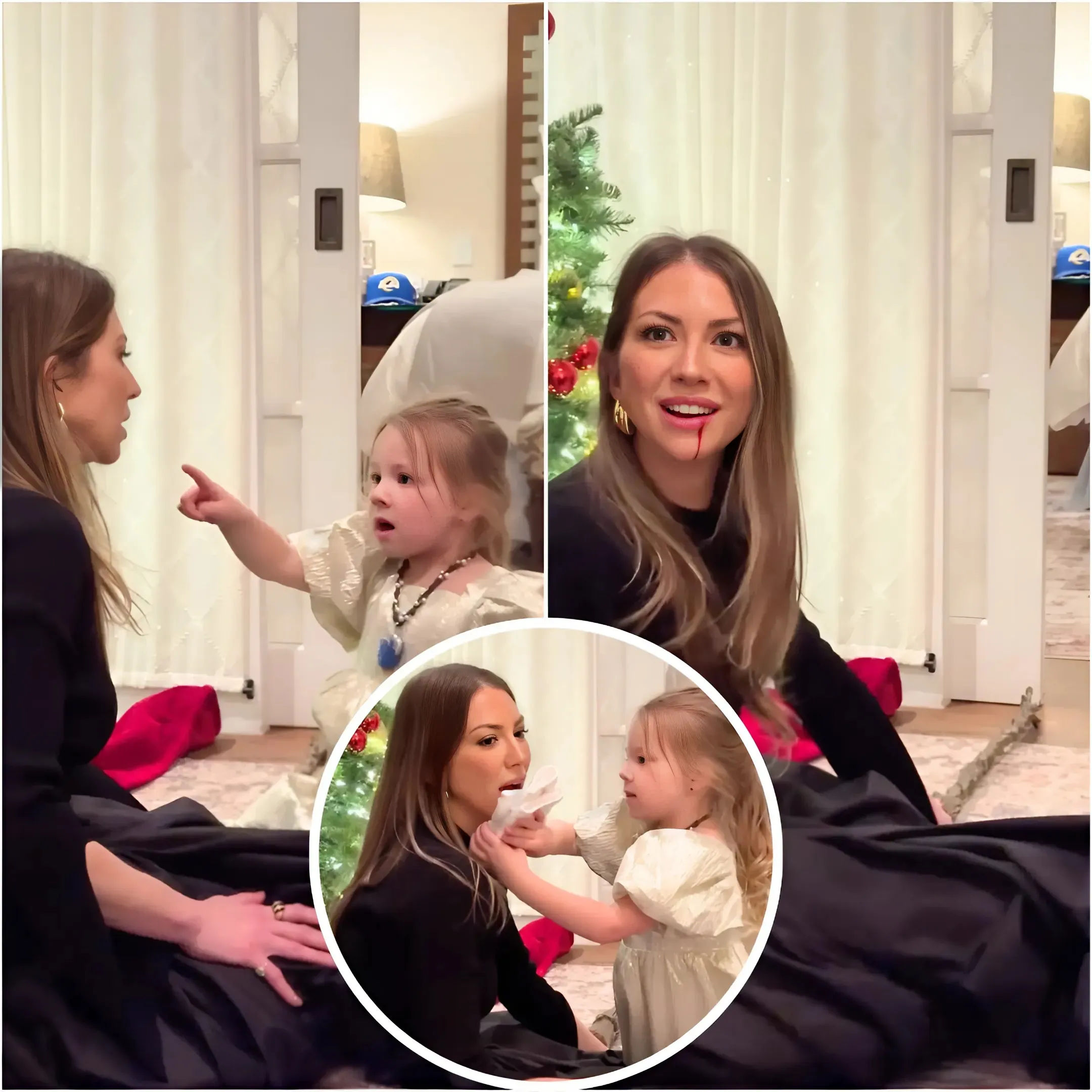 Stassi Schroeder gets a bloody lip after daughter, 3, accidentally hits her with a toy broom: ‘Is it really that bad?’