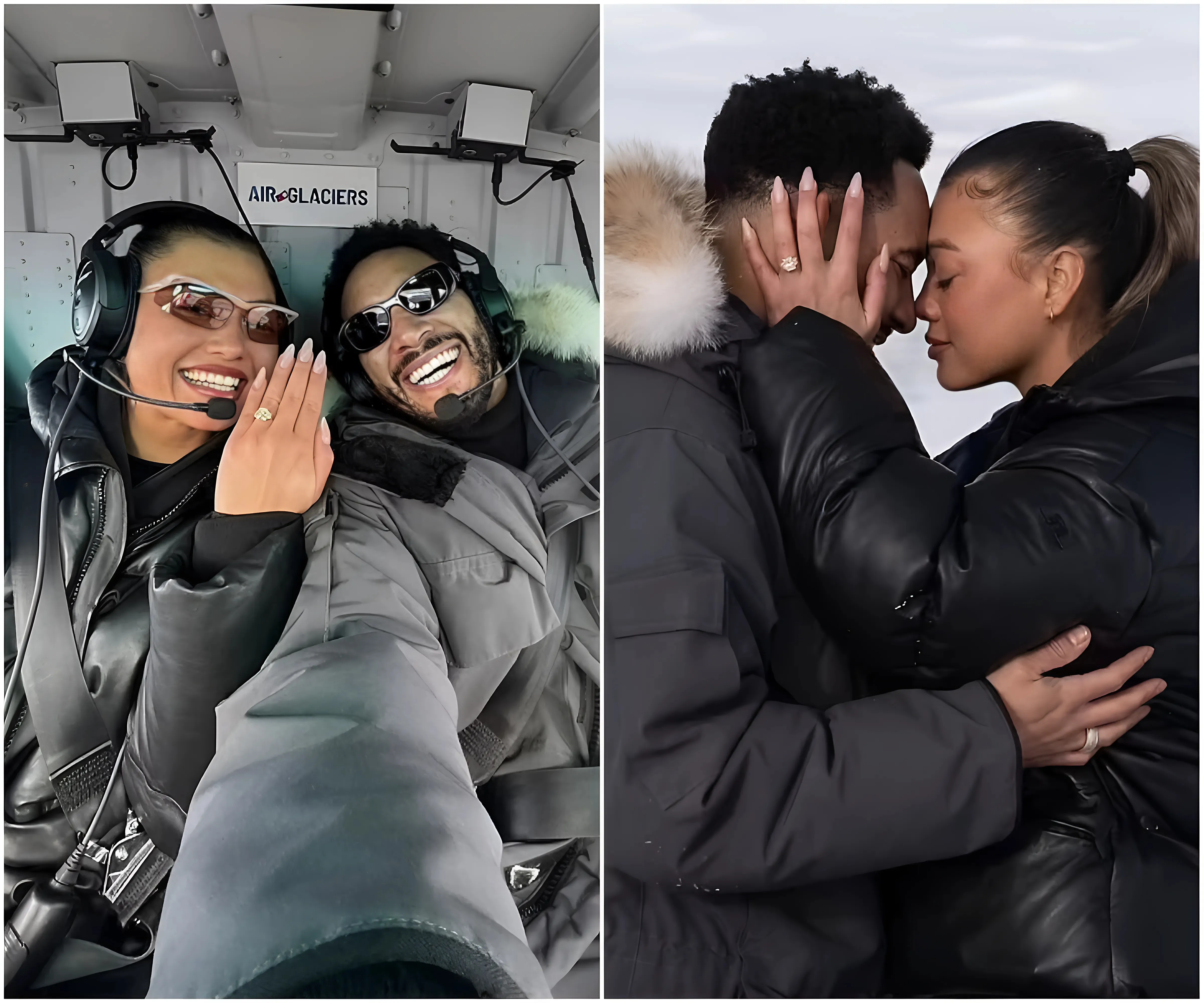 Love Island star reveals engagement to long-term girlfriend as he shares sweet proposal snaps in the Swiss Alps - six years after appearing on the dating show - suong