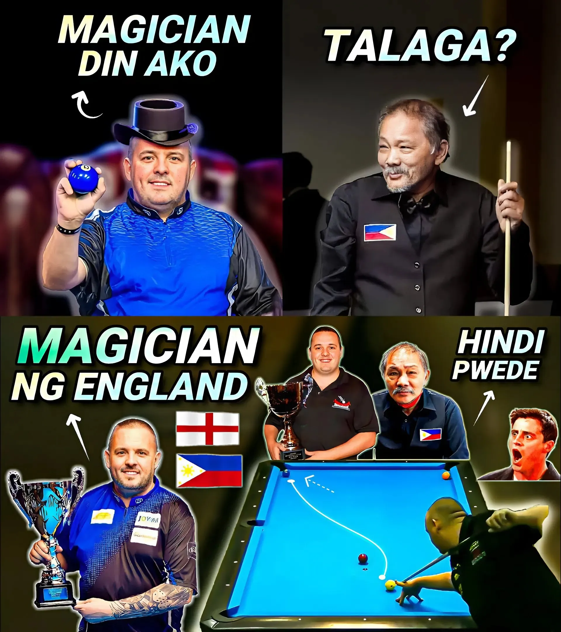 Magic Wars: Billiards Kingdom UK Faces Off With Legendary Efren BATA Reyes In Dramatic 10-Ball Match!