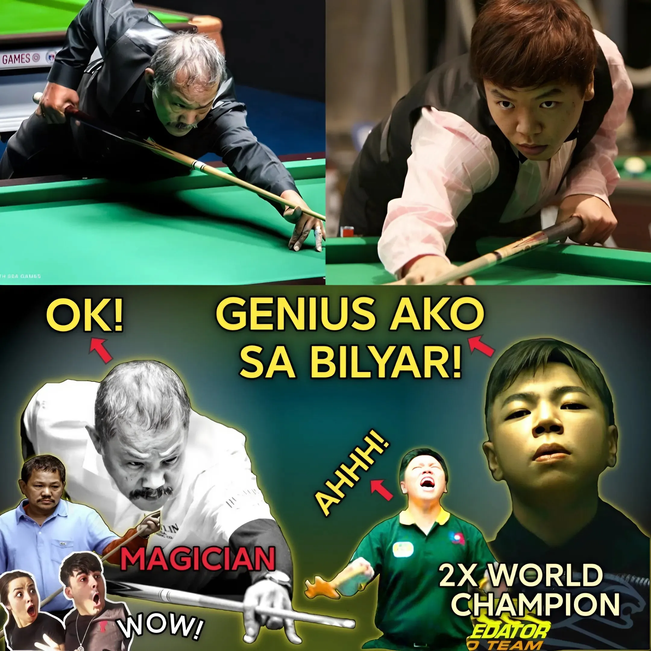 Billiard Magic! Efren Reyes: 2-Time World Champion Knocks Out Opponents in Unbelievable Ways!