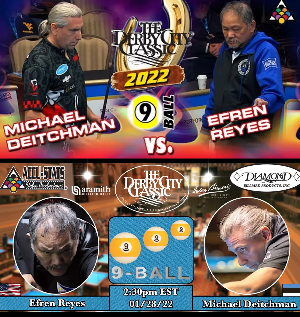 Don't Miss This Fierce Matchup: Efren Reyes Faces Michael Deitchman at Derby City Classic 2022